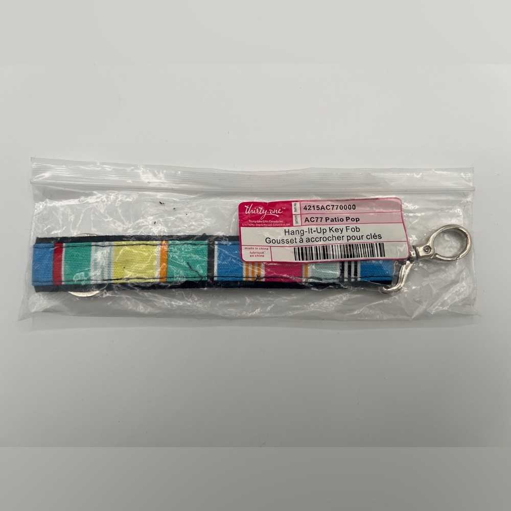 Thirty-One | Colorful Striped Key Fob